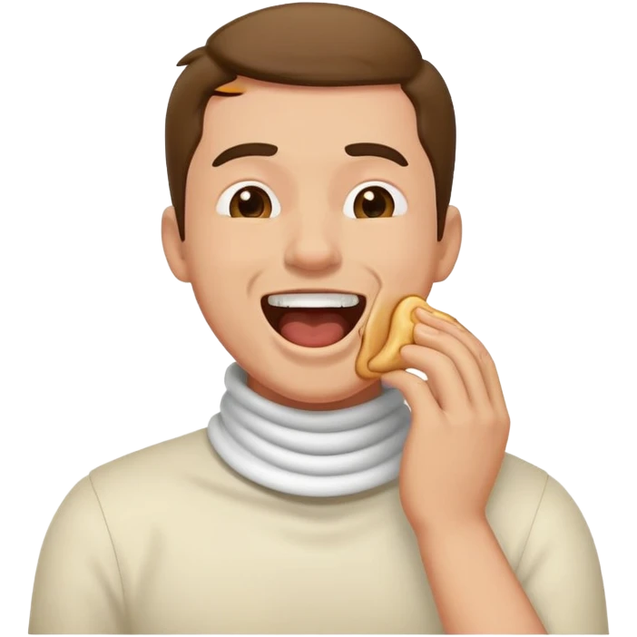 Man choking his throat and laughing emoji