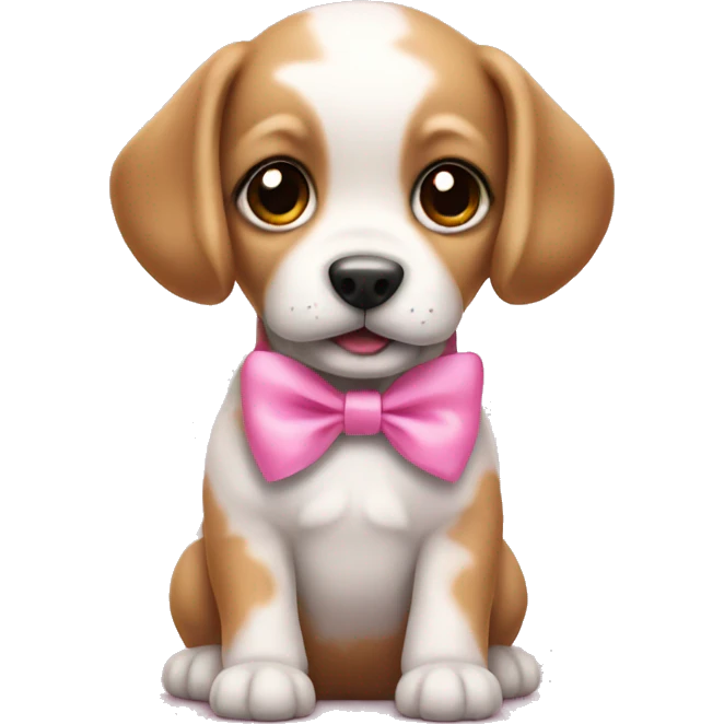 Baby dog with pink bow emoji