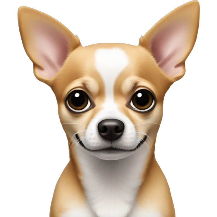 chihuahua crossed with a jack russel, change black nose to a PINK NOSE, short legs emoji