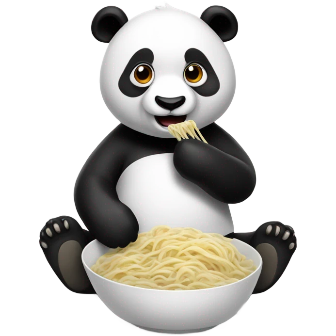 Panda eating noodle  emoji