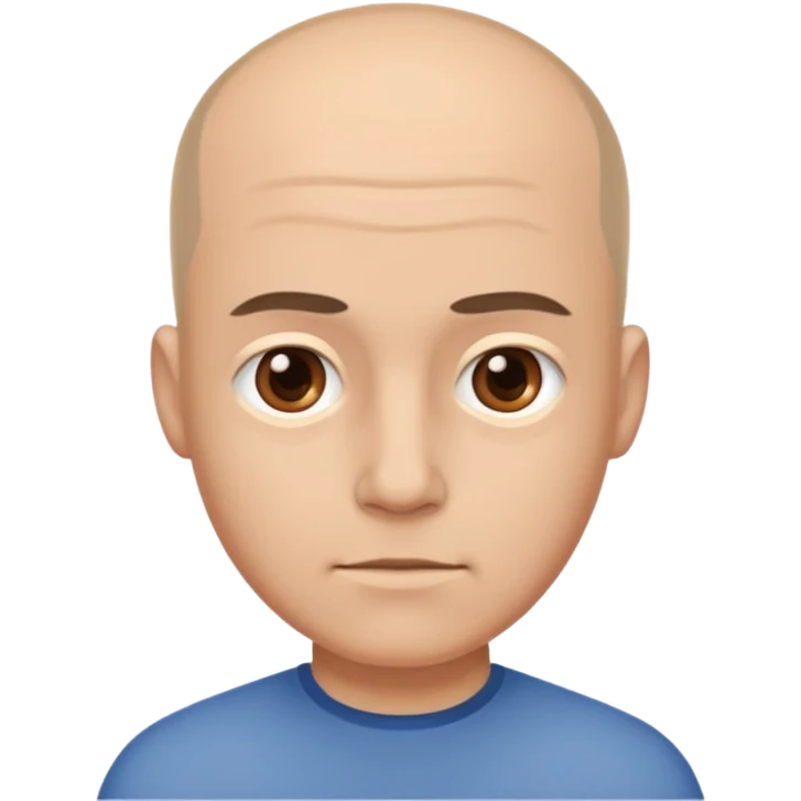 a stupid man with a very flat head emoji