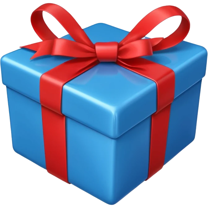 blue heart with a present box emoji