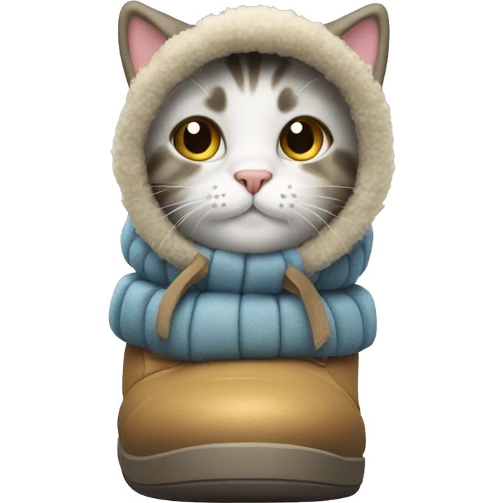 Cat wearing snow boots emoji