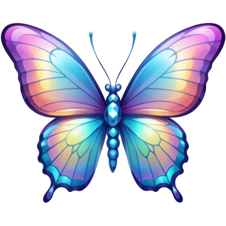 Transparent Shiny Glossy Pastel Gradient Hue Iridescent Crystal Butterfly emoji