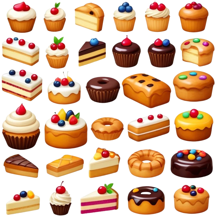 assorted pastries and cakes emoji