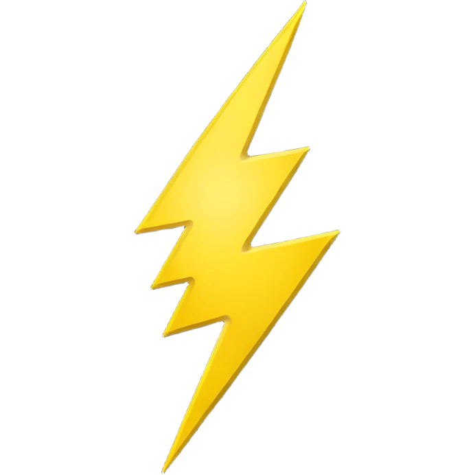 Lightning bolt with yellow dot under it emoji
