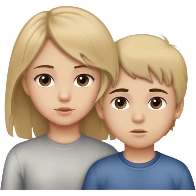 Brunette Big sister little brother dirty blonde emoji