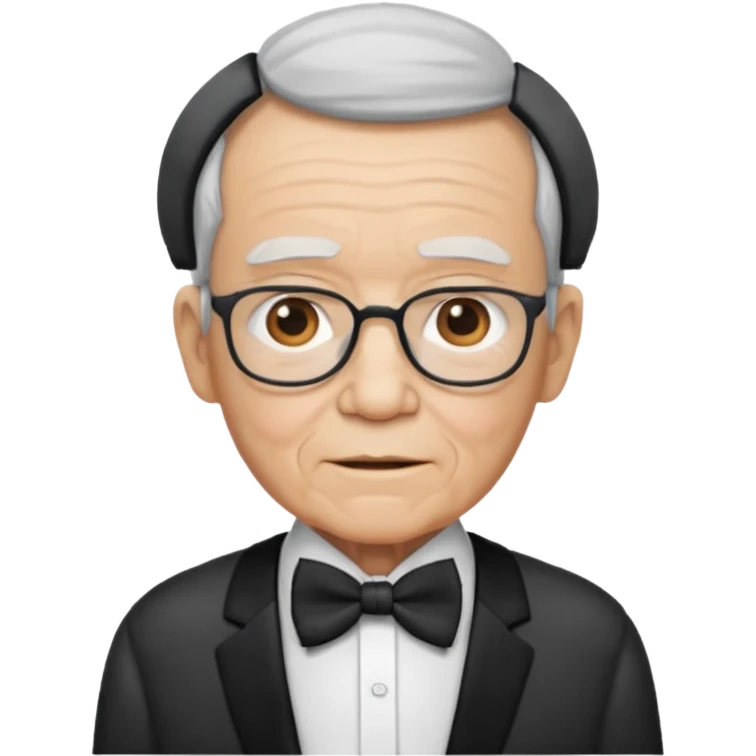 elderly with bow tie and shirt emoji