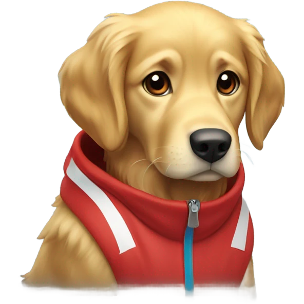 Red coat golden retriever Olympic swimmer emoji