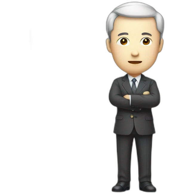 Draw a Chinese character, full body, wearing suits, holding 100 RMB bill emoji