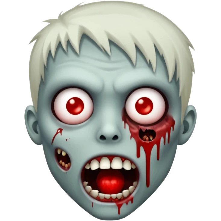  emo zombie with cuts on face and open mouth with fluid coming out of mouth emoji