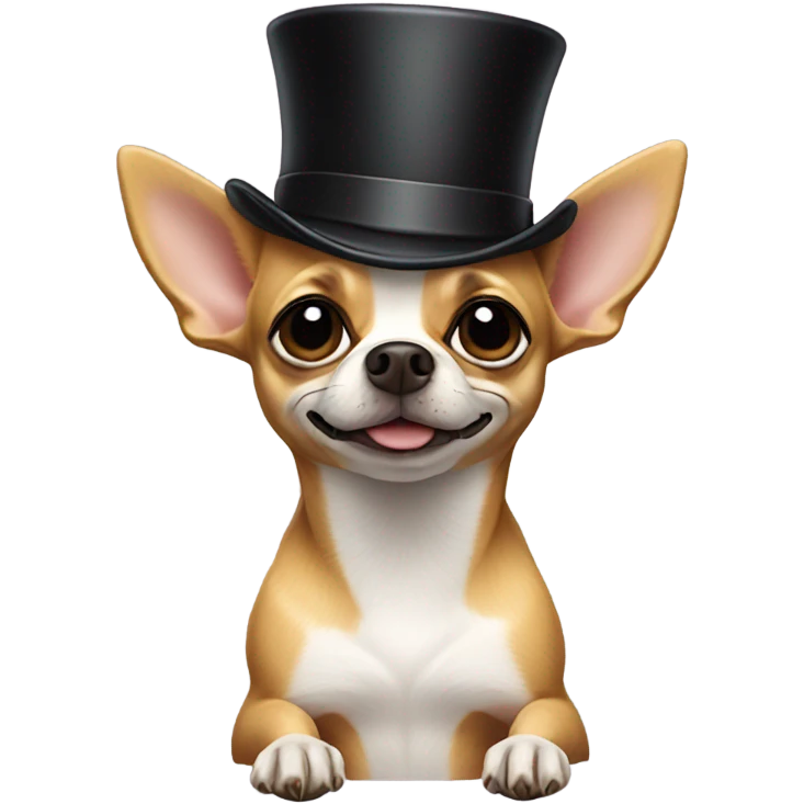 Chihuahua with a top hat emoji