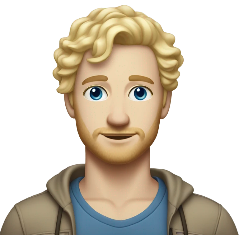 full body standing light curl blonde 30yo man blue eyed pale skin emoji
