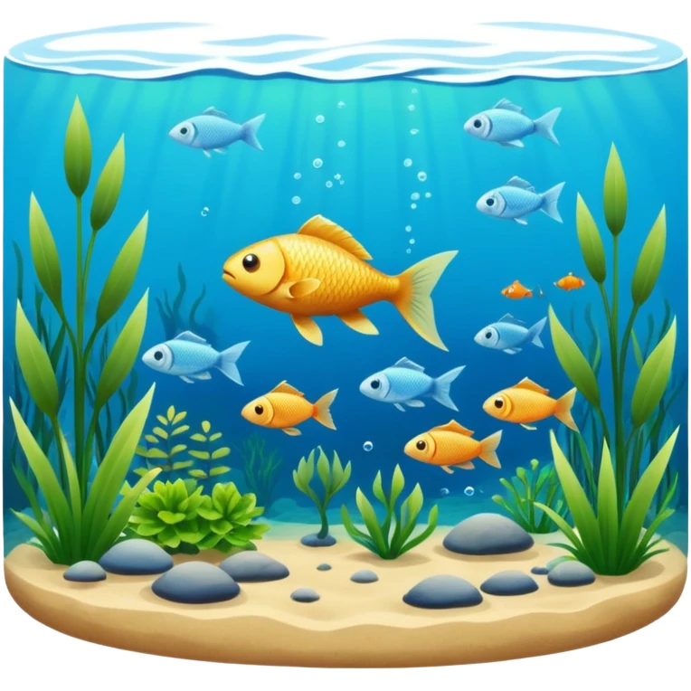 real lake landscape with fish emoji