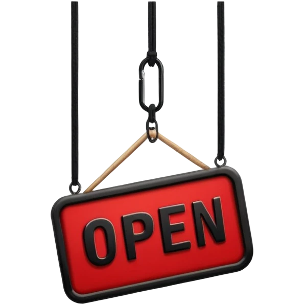 Red and black open sign emoji