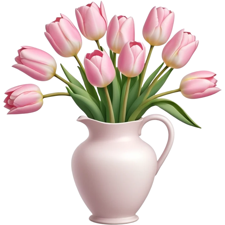 Light pink tulips in white vase emoji