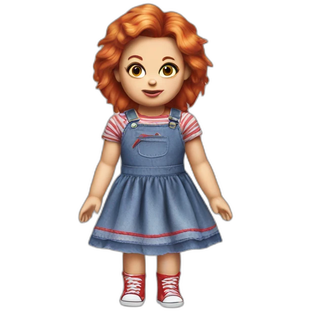 chucky doll wearing a dress emoji