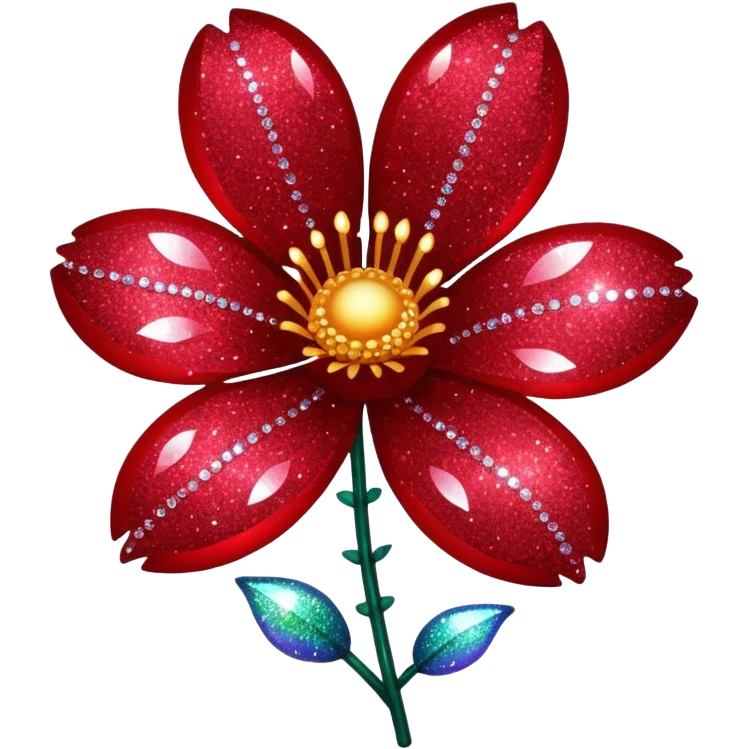red glitter flower hype style emoji