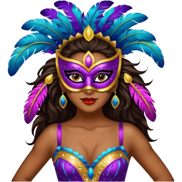 Um daçarino vestido com roupa de carnaval emoji