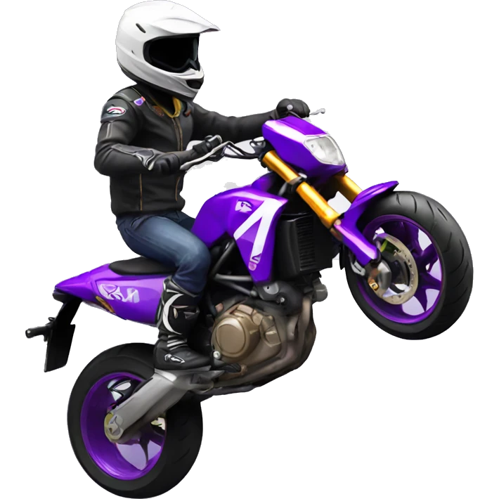 Boy riding purple supermoto emoji