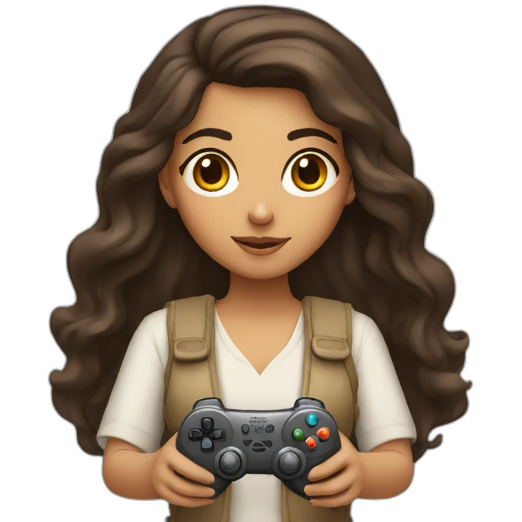 middle eastern girl holding a controller emoji