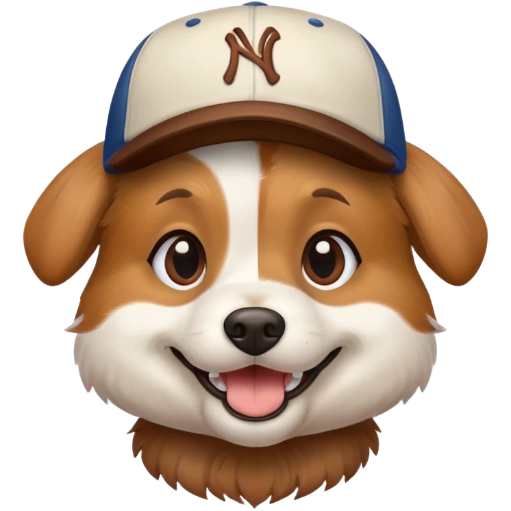 cute dog wearing a baseball hat emoji