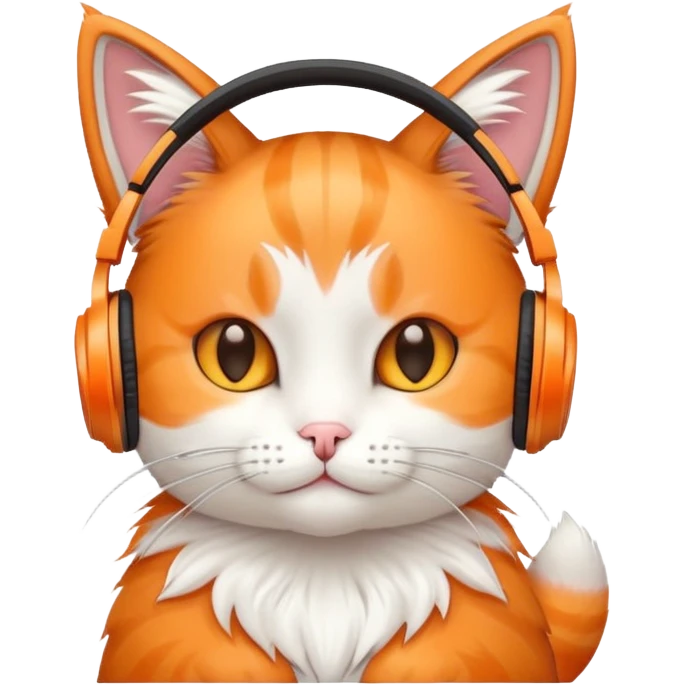 Cat with headphones  emoji
