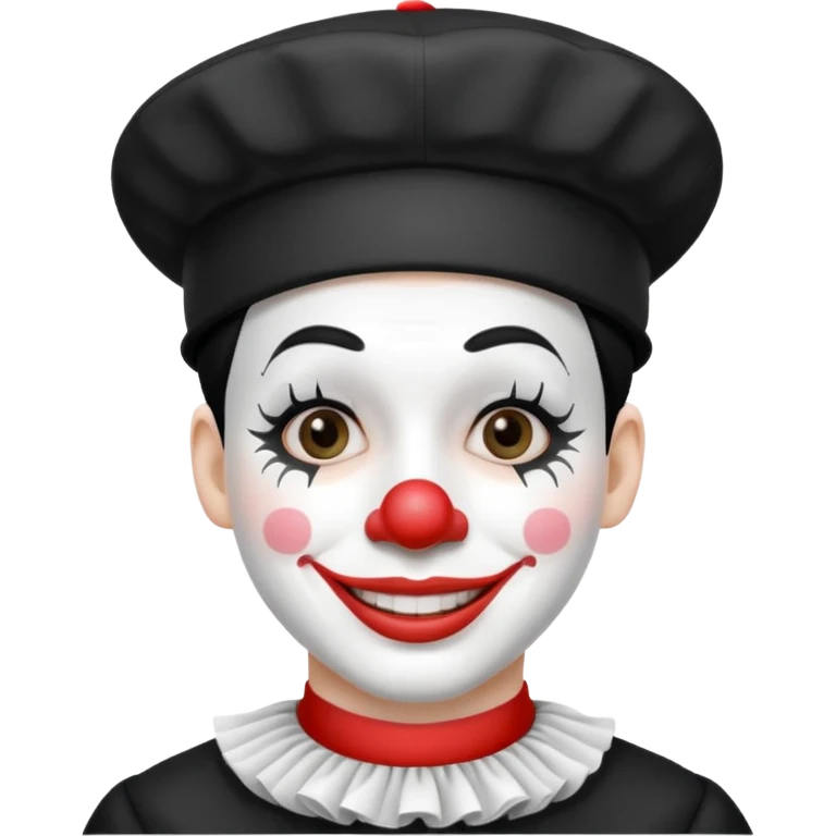 black and white mime clown emoji with white makeup and costume emoji