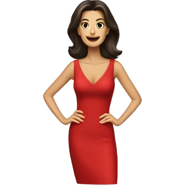 Teri Hatcher in red dress emoji