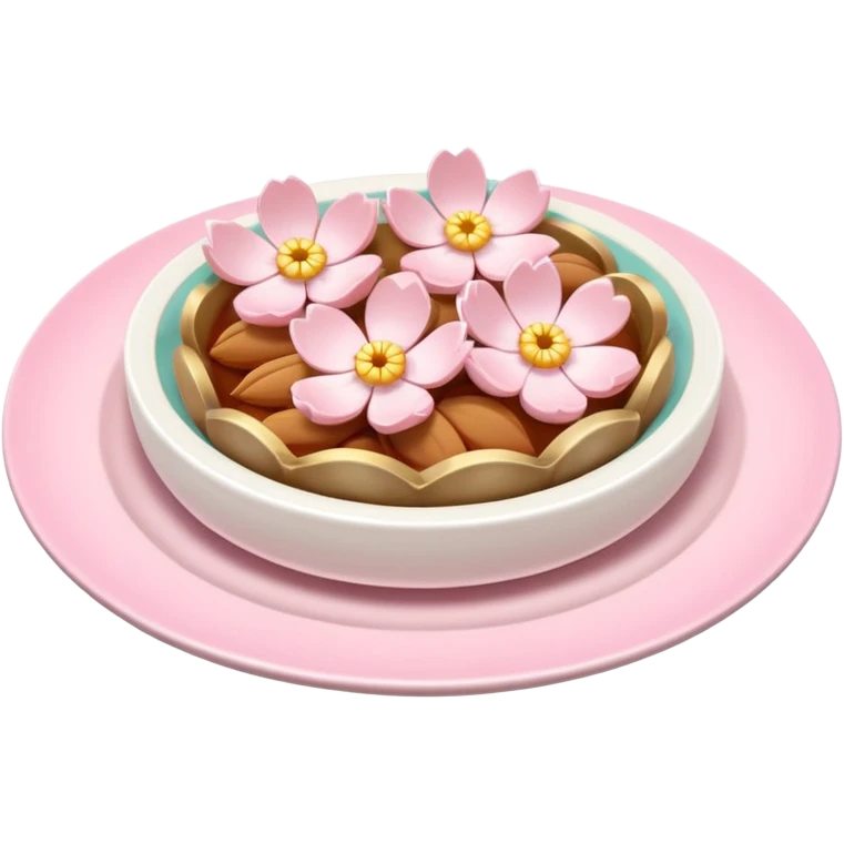 Sakura flower food dish meal on a beautiful pastel plate emoji