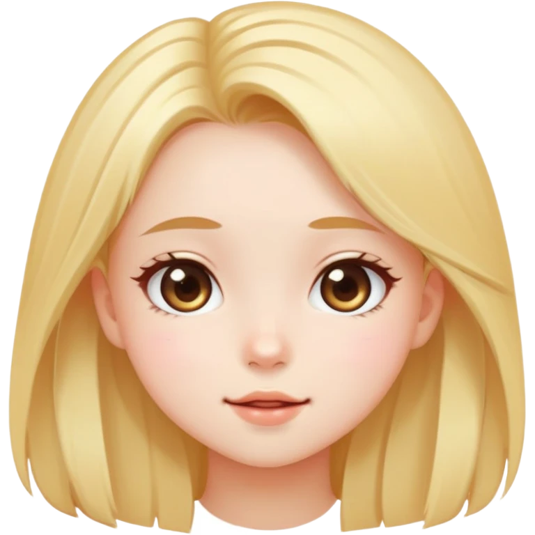 girl with clear skin, bright eyes, healthy hair, kawaii vibe, cute expression emoji