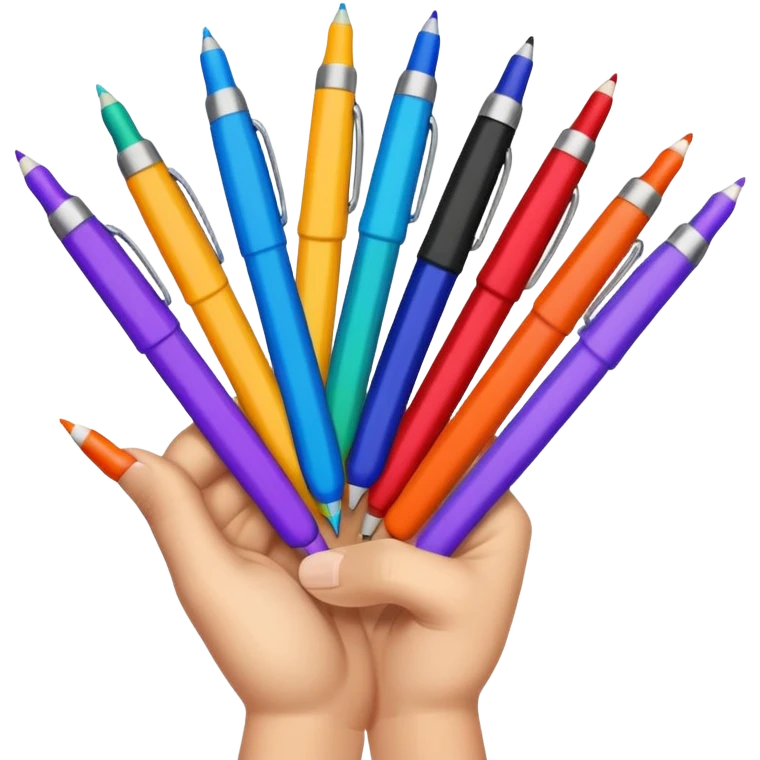 Mano con bolígrafo de colores  emoji