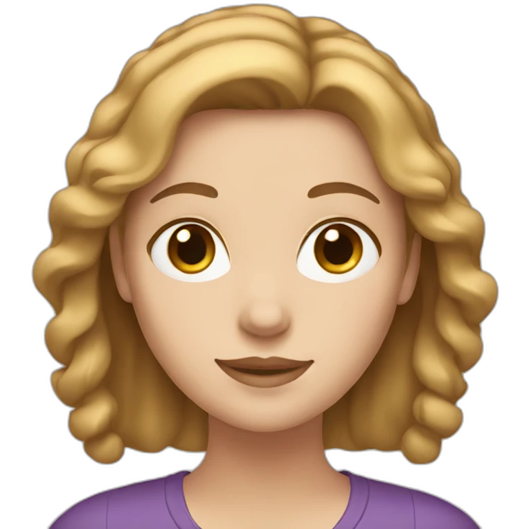 white girl wuth light brown hair emoji