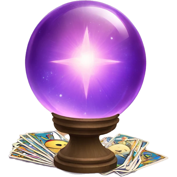 A crystal ball and tarot deck emoji