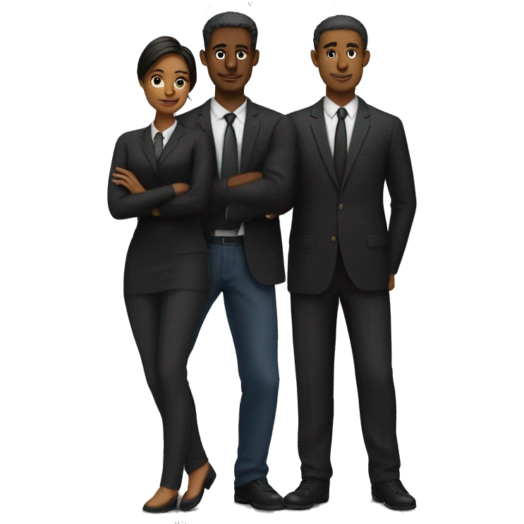 Team of people dressing black one man three woman  emoji