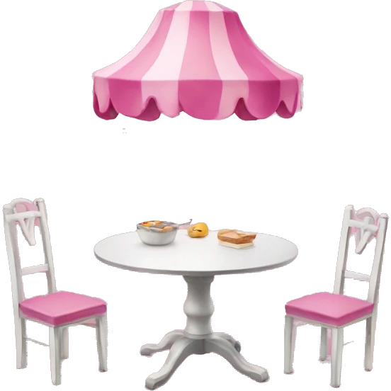 Pink decorated table and chair emoji