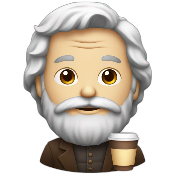Marx drinking coffee emoji
