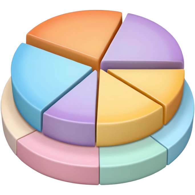 i need a 3d pie chart with diffrent pastel shade slices emoji