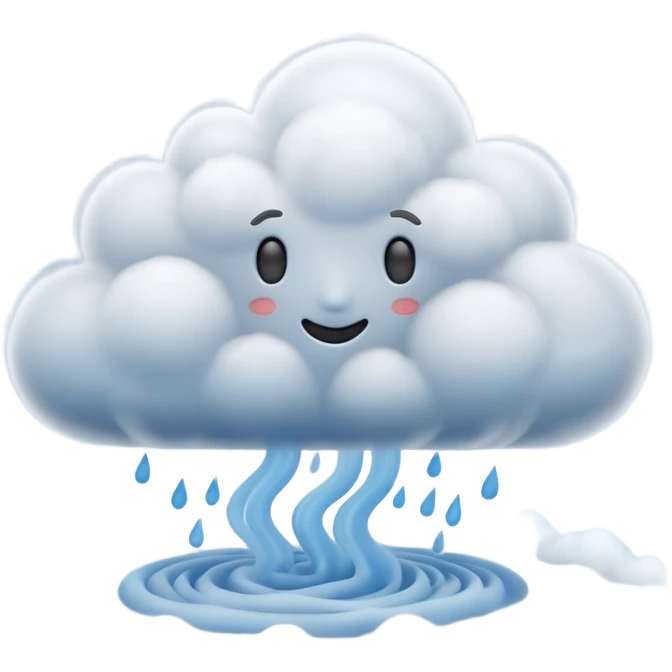 3D render of Fog, miniature weather phenomenon, volumetric particle effects,dense blue-grey cloud bank obscuring the ground, elemental energy, emoji style, isolated on white background --v 6.0. emoji