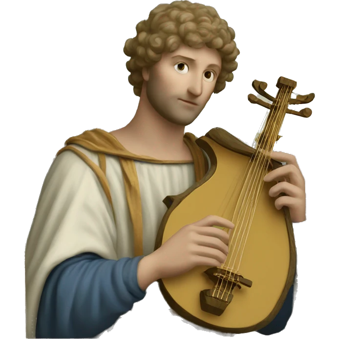 Petrarch holds a lyre in his hand emoji