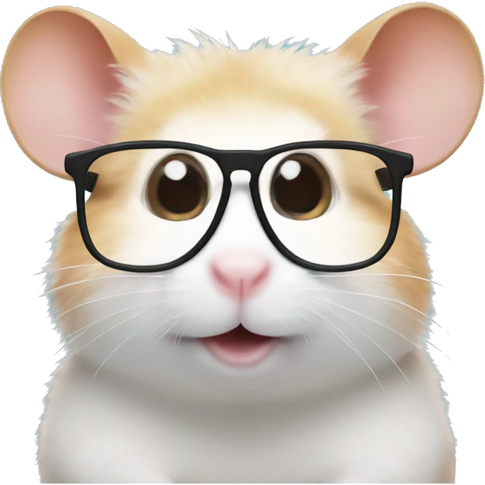 Hamster with glasses emoji
