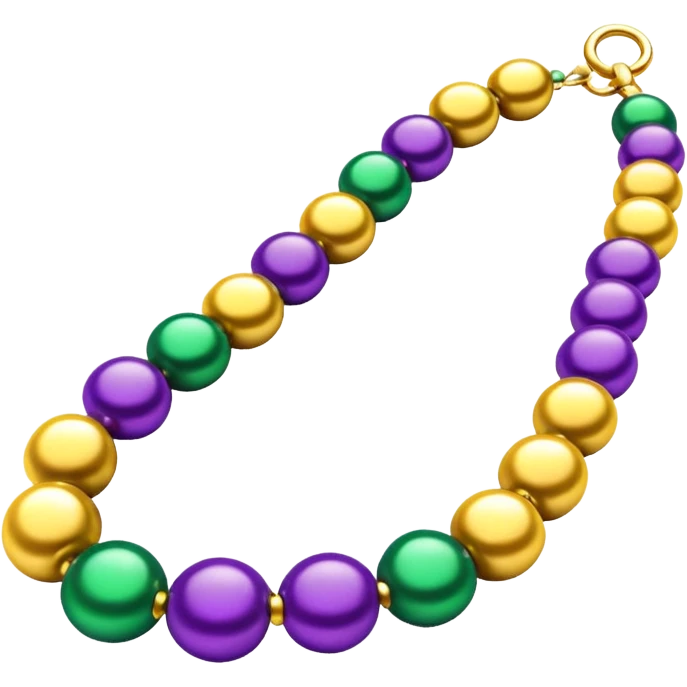 Mardi Gras purple, green and gold beads emoji