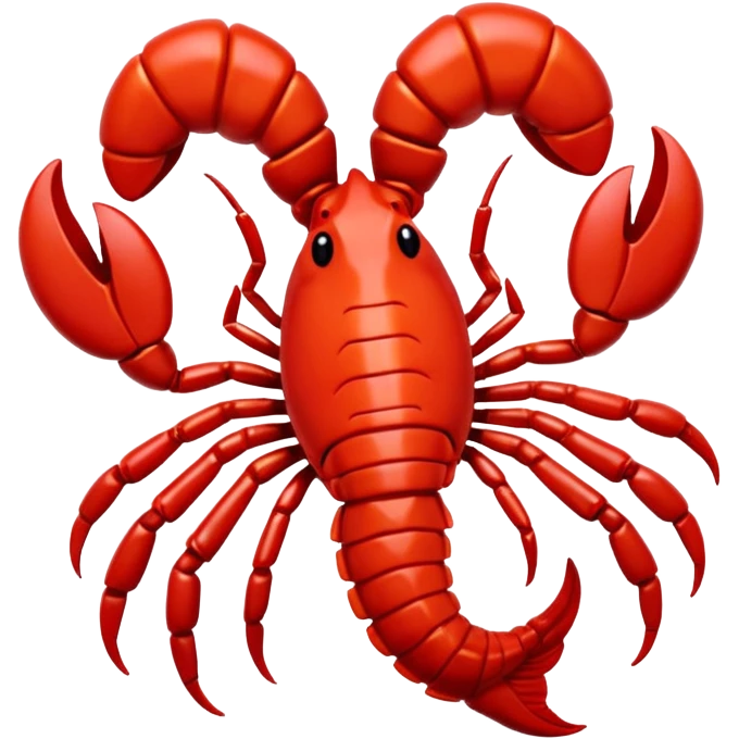 A 3D cartoon Scorpio zodiac sign in red, glossy texture, simple background, Memoji-style rendering. emoji