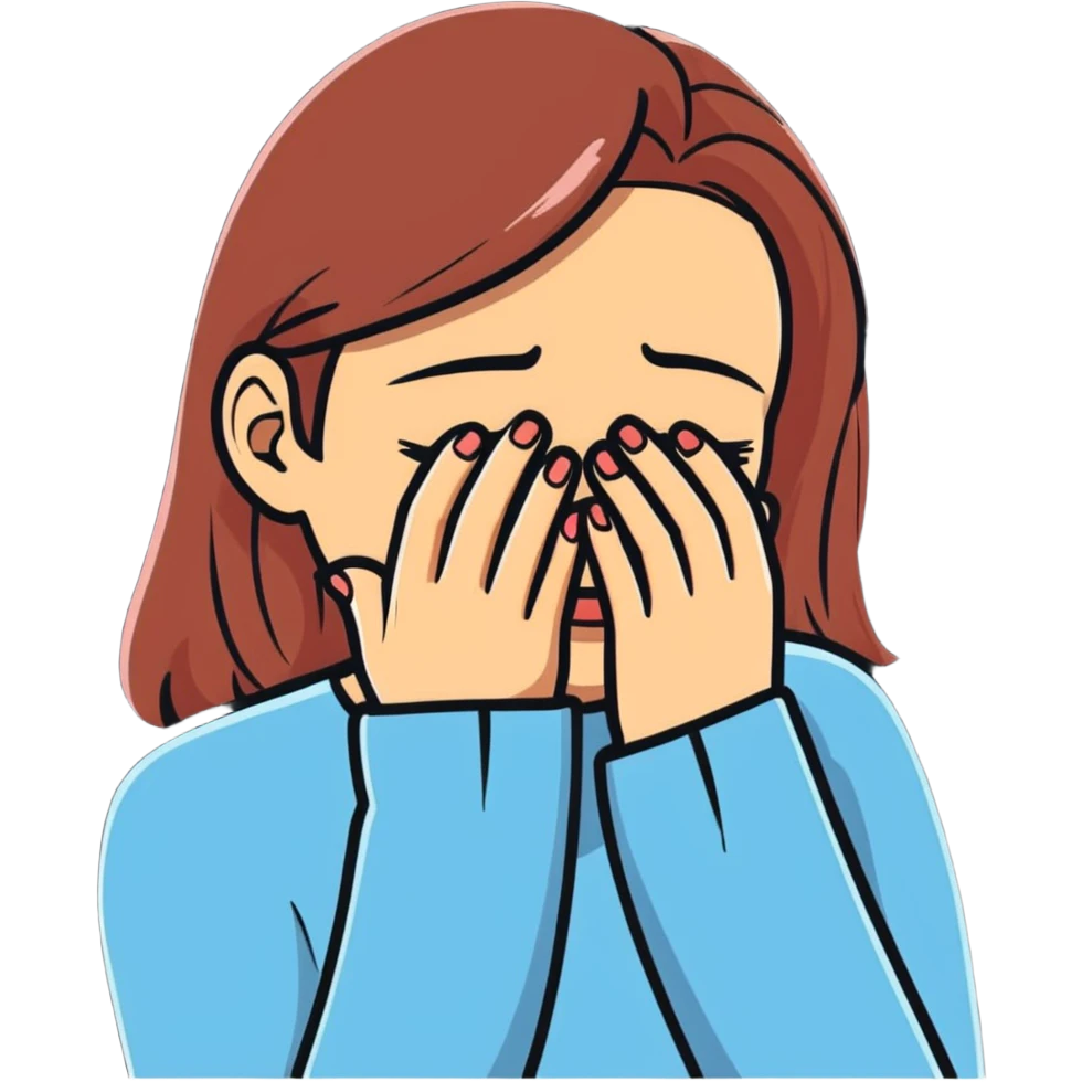 crying woman covering her face emoji