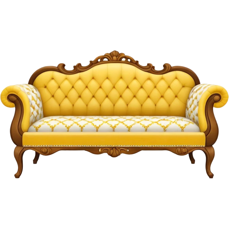 Yellow and white vintage couch emoji