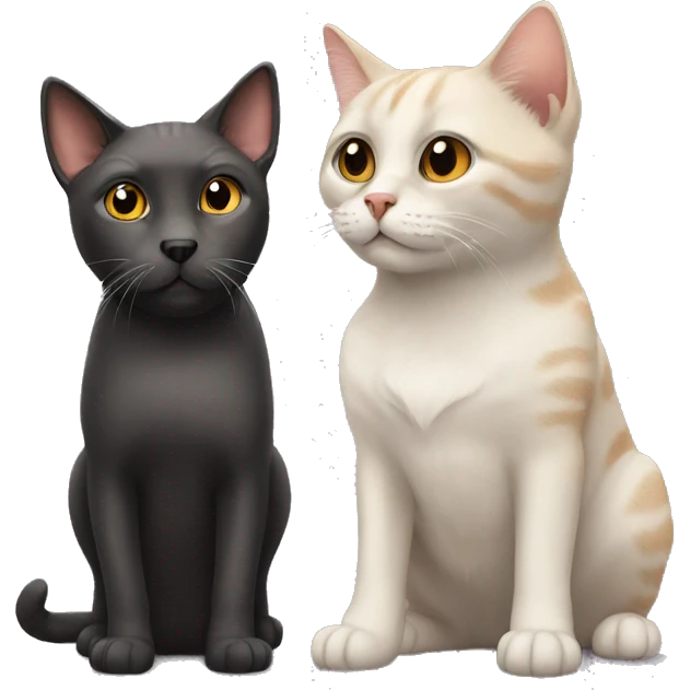 Cat looking at a dog emoji