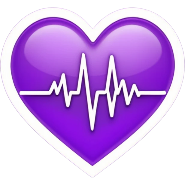 heart pules tech with the pules symbol in the middle, make the hart dark purple emoji