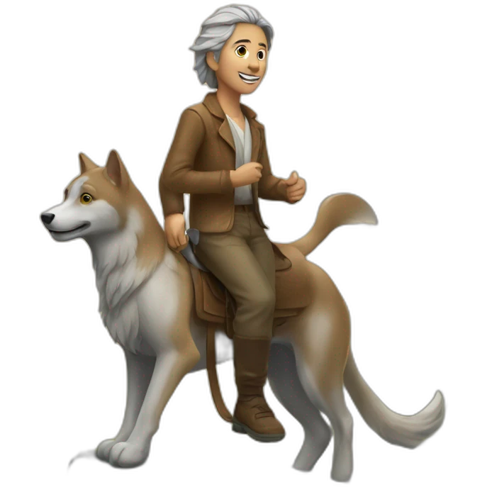 Humain sur Loup emoji