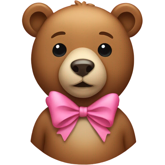 Bear with pink bow emoji