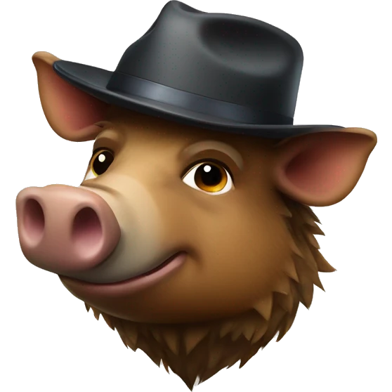boar wearing a fedora emoji